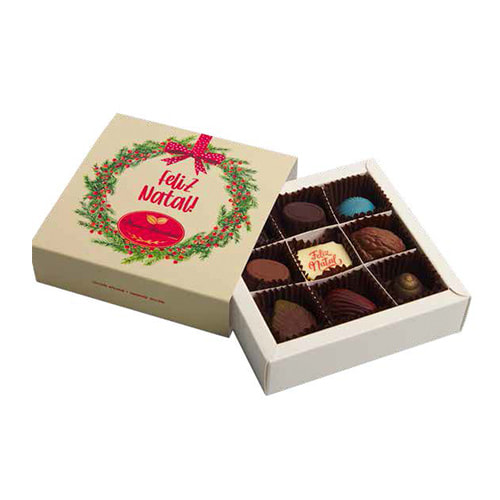 Boîte de Chocolats Couronne de Noël 100g - Maria Chocolate